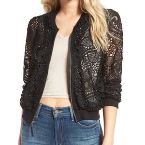 Ella Moss Pixie Lace Bomber Jacket, Size XS